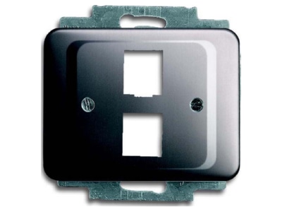 Платиновая центральная пластина для 2 модульных розеток - базовый элемент с центральной крышкой...