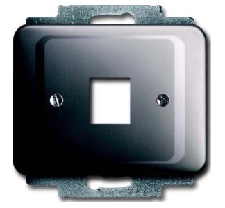Платиновая центральная пластина для 1 модульной розетки - базовый элемент с центральной крышкой...