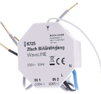 Двусторонний вход Wavel-LINE 2x 230 В переменного тока - пульт дистанционного управления KNX для коммутационного устройства 6725