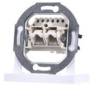 Вставка для разъема ZEA 2x8-контактный - RJ45 8 (8) Разъем для передачи данных, белый 0214