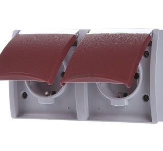 Розетка Schuko 2x горизонтальная - электрическая розетка 20/2 EW/DVN-53