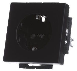 Вставка для розетки с защитой контактов, черная - Электрическая розетка 20 EUCKS-885