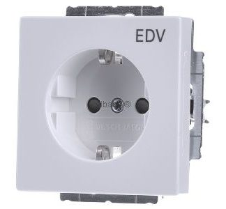 Розетка Schuko Davos/Studio белого цвета с печатью EDV - Электрическая розетка 20 EUCKS/DV-84