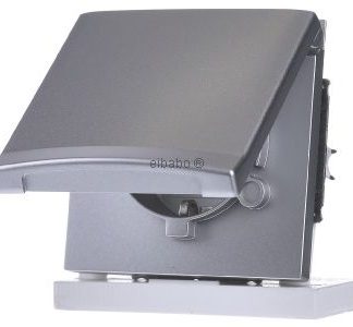 Вставка для розетки Schuko IP44, алюминий, серебристый - Электрическая розетка 20 EUGK-33-101