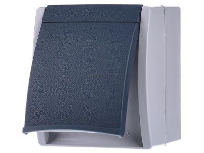 Розетка с откидной крышкой, степень защиты IP44, бирюзовый цвет морской серый - Электрическая розетка 20 EW-53