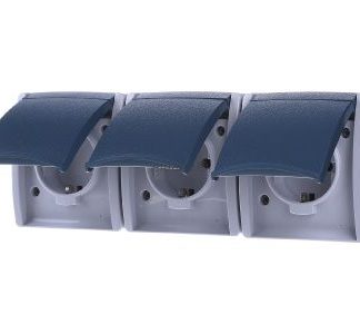 Трехпозиционная горизонтальная розетка Schuko - электрическая розетка 2300/3 EW-53