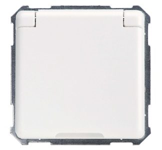 Вставка для розетки UP с откидной крышкой, чисто белого цвета - Защитный контакт для розетки 215034