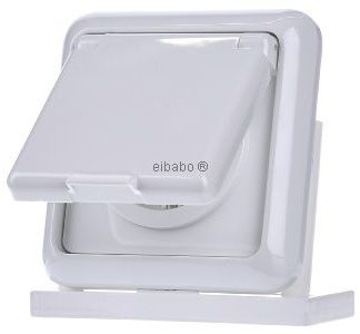 Встраиваемая розетка IP44, чисто белый цвет - Электрическая розетка 225044