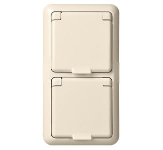 Двухпозиционная розетка UP IP44, чисто белый цвет - Электрическая розетка 225414