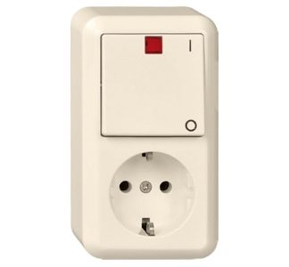Комбинированный контакт/выключатель AP RW - Комбинированный выключатель/розетка 388204