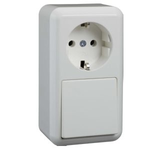Комбинированный выключатель AP rw - Комбинированный выключатель / Настенная розетка 388604