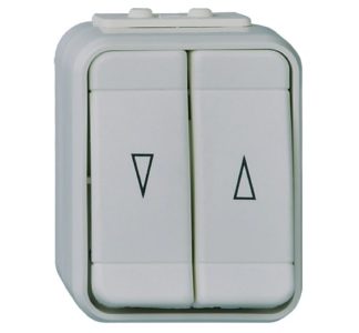 Кнопка управления шторами LG/DG, накладной переключатель 44 - однополюсный переключатель для рулонных штор, серый 442809