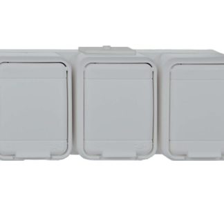 Трехпозиционная розетка, светло-серый цвет - Вилка 445809