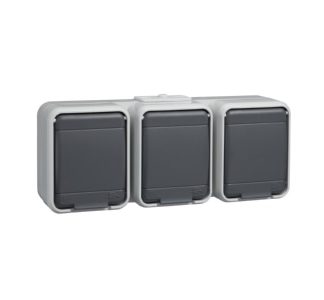 Трехпозиционный патрон для лампы накаливания/базальтово-серый - Вилка 455809