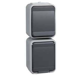 Вертикальный накладной универсальный комбинированный выключатель - Комбинированный выключатель/розетка...