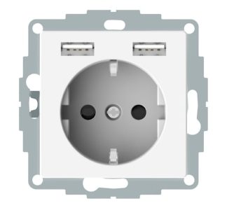 Розетка Schuko с USB-зарядным устройством 16A/AC250V RW - Розетка (ELG365344)