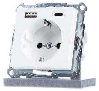Розетка с BRS и USB Type-A+C 3ATPb Joy rws - защитный контакт для розетки ELG365354