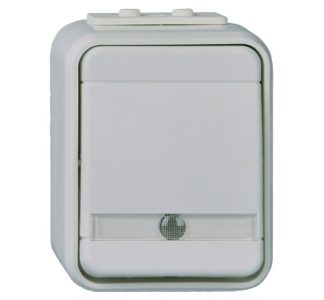 Универсальный переключатель, накладной монтаж, с подсветкой, серый/темно-серый - 3-позиционный переключатель (ELG441619)