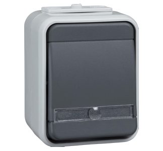 Универсальный кнопочный переключатель AP 1, bel, lgr/dgr - Кнопочный переключатель 1, контактный, серый ELG442619