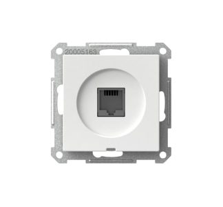 Телефонная розетка RJ45/1x8-контактная, белая - базовый элемент с центральной крышкой WDE002441