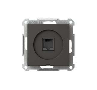Телефонная розетка RJ45/1x8 контактов, антрацитового цвета - Базовый элемент с центральной крышкой WDE00...