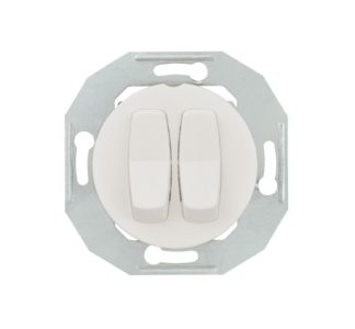 Выключатель Renova m.ZP серии ws - двухполюсный однополюсный встраиваемый выключатель белого цвета WDE011016