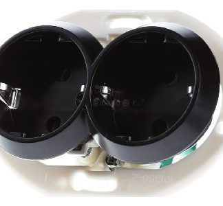 Двойная черная розетка - Штепсельная розетка WDE011322