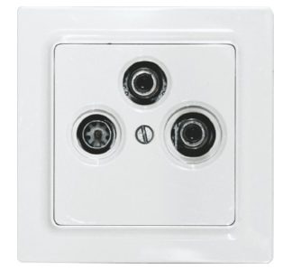 Полярная крышка для ТВ/РЧ/САТ белого глянцевого цвета - Базовый элемент TV55E/3-строчный