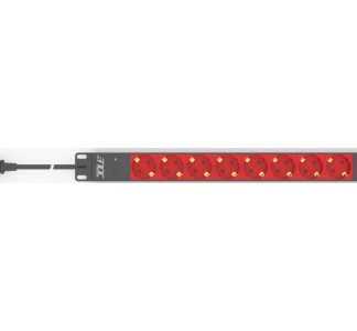 Сетевой фильтр 19 дюймов, 8 розеток Schuko rt w.C14 - Красный, EPU 08-R-C14