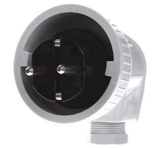 Серая вилка Schuko для поверхностного монтажа WD - вилка белого цвета 002031