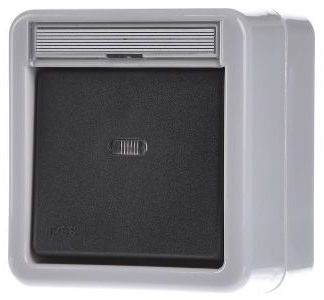 Тумблерный переключатель с отдельным сигнальным счетом gr, плоский, для поверхностного монтажа 015231