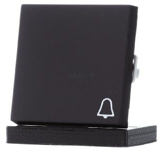 Накладка на кнопку/переключатель, черная, с символом колокольчика, 0286005