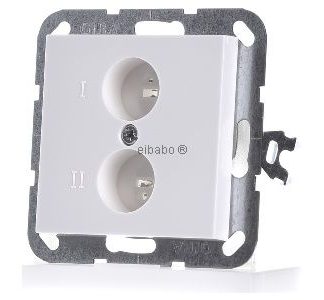 Стереоразъем, чисто белый глянцевый - Базовый элемент с центральной крышкой 040203