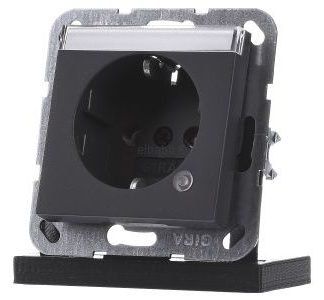 Розетка Schuko с подсветкой, System55 - защитный контакт для розетки 045228