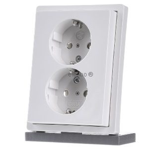 Розетки Schuko, 2 шт., чисто белый глянцевый цвет - Электрическая розетка 0780112