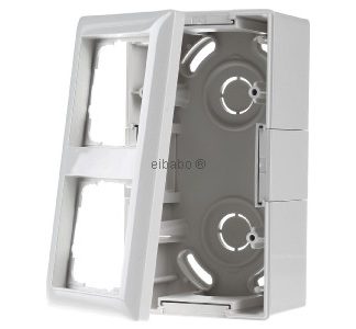 Корпус AP 2f + стандартная рамка 55 C белый - Двойной корпус для поверхностного монтажа 106201