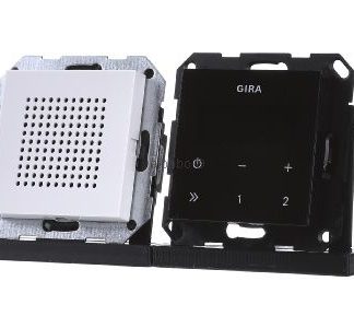 Встраиваемая RDS-радиостанция с черным стеклянным корпусом — радиоприемник для коммутации устройств 22...