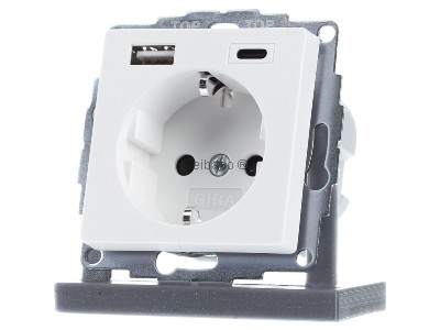 USB-источник питания 1xType A, 1xType C DC5V - защитный контакт для розетки 245927