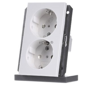 Розетка Schuko KS для 1 1 2-позиционного разъема, чисто белого глянцевого цвета - Электрическая розетка 273503