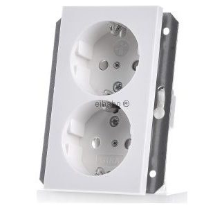 Розетка Schuko KS для двойной розетки 1 1, чисто белый матовый - Электрическая розетка 273527