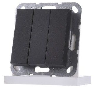 Переключатель-качелька, трехпозиционный, антрацитовый - Переключатель переменного действия, трехпозиционный 283228