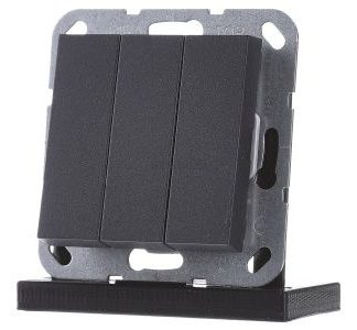 Трехпозиционная кнопка, антрацитового цвета, однополюсный нормально разомкнутый контакт - Антрацитовая кнопка 284428