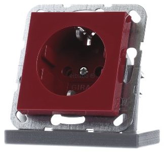 Розетка SCHUKO System 55 красная - защитный контакт розетки красный 4455108