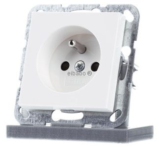 Заземляющий контакт вилки + SH, чисто белый - Розетка, кремово-белый 448503