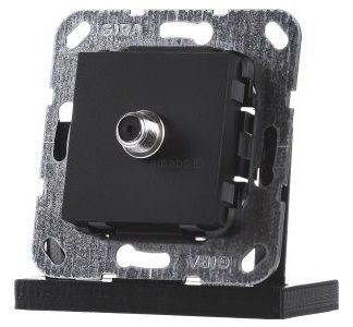 Переходник для разъема SAT F, матовый черный - центральная пластина SAT 565010