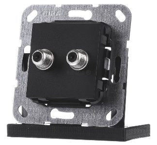 Кронштейн UP с 2 разъемами SAT F, матовый черный - центральная пластина SAT 565110