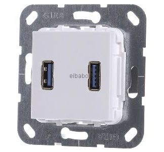 USB 3.0 A 2x Чисто белый переходник для смены пола - USB-базовый элемент 568403