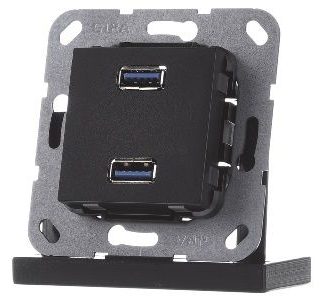 USB 3.0 A двусторонний матовый черный переходник для подключения устройств (базовый артикул 568410)