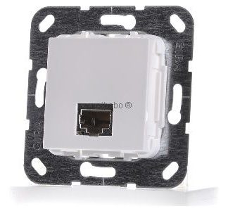 Модульный разъем RJ45 Cat6A, чисто белый, переходник типа гнездо - базовый артикул 569503