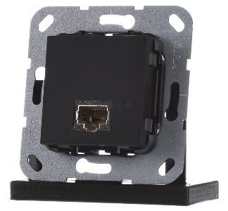 Модульный разъем RJ45 Cat6A черного цвета с разъемом LSA Plus - базовый артикул 569610